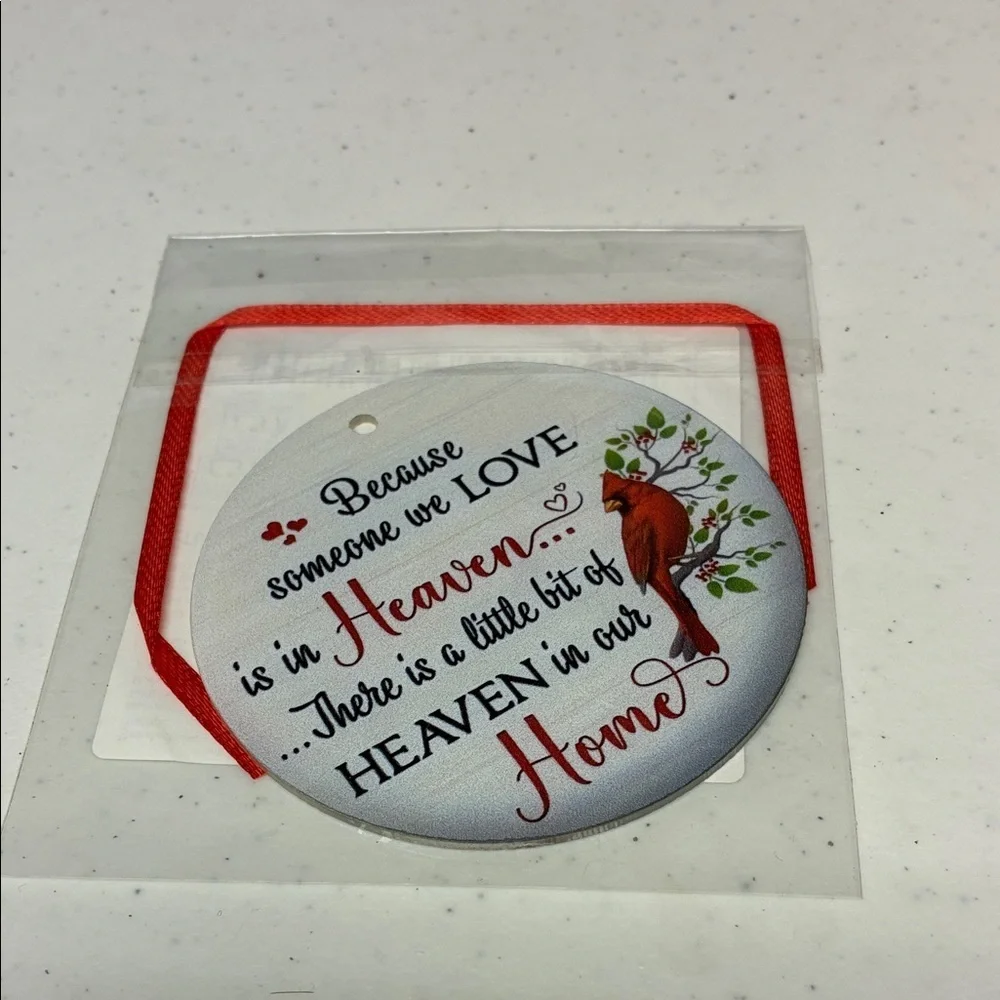 Memorial Ornament with Red Cardinal